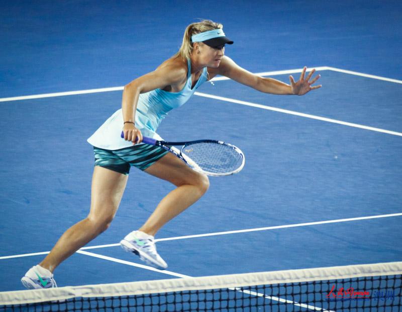 莎拉波娃女單首輪順利過關 （攝影 李一鳴）