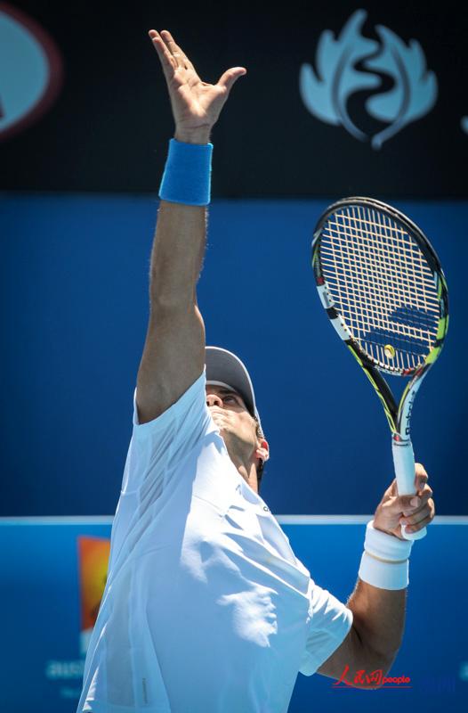 西班牙選手沃達斯科在男單首輪比賽中 （攝影 李一鳴）