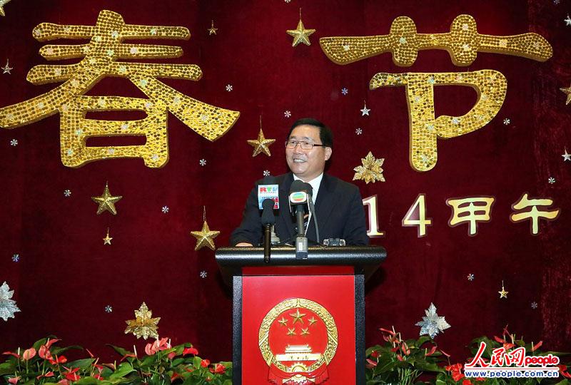 中國駐悉尼總領事李華新在招待會上致辭（攝影 姜長庚）