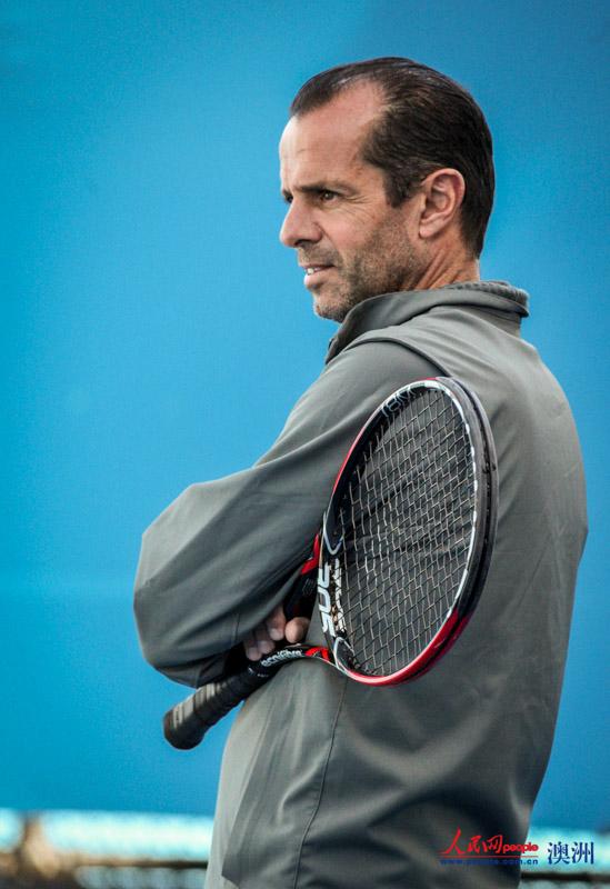 高清：澳網決戰前李娜進行訓練 卡洛斯悉心指導