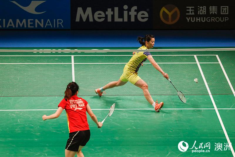 李雪芮戰勝越南選手武氏莊晉級澳羽公開賽8強（攝影 賀吉）